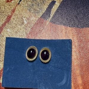 Elegant Gold and Black Stud Earrings